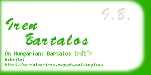 iren bartalos business card